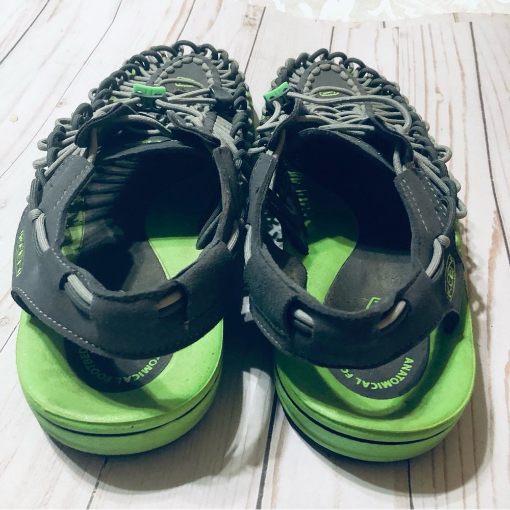 Keen Uneek Grey and Green Paracord Sport Sandals Water Shoes sz 11.5 US 45 EU - Picture 5 of 10